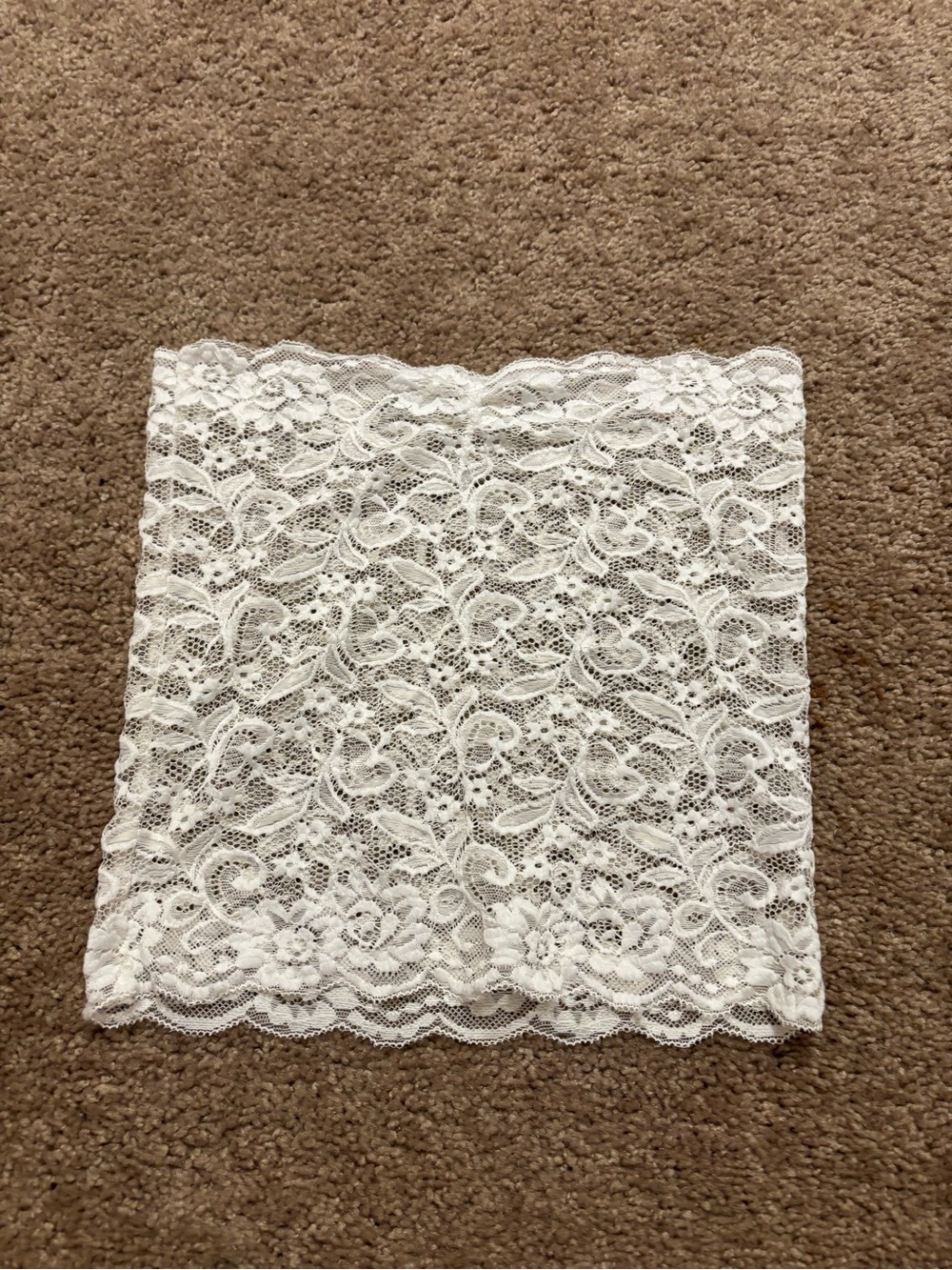 White Floral Lace Bandeau Tube Top